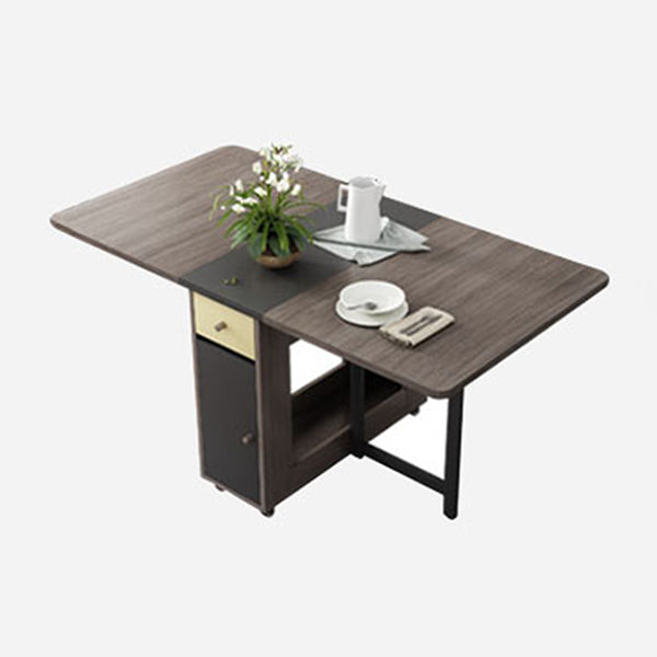 Mesa de madera artificial plegable Mesa rectangular moderna con almacenamiento (solo mesa)