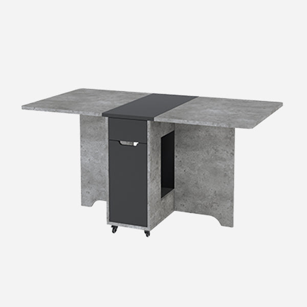 Mesa de madera artificial plegable Mesa rectangular moderna con almacenamiento (solo mesa)