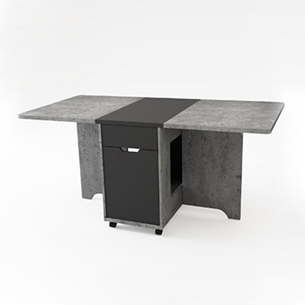 Mesa de madera artificial plegable Mesa rectangular moderna con almacenamiento (solo mesa)