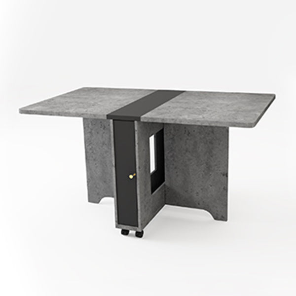 Mesa de madera artificial plegable Mesa rectangular moderna con almacenamiento (solo mesa)