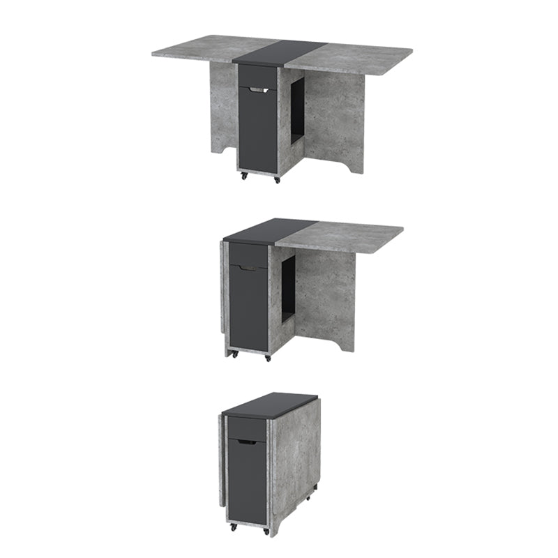 Mesa de madera artificial plegable Mesa rectangular moderna con almacenamiento (solo mesa)