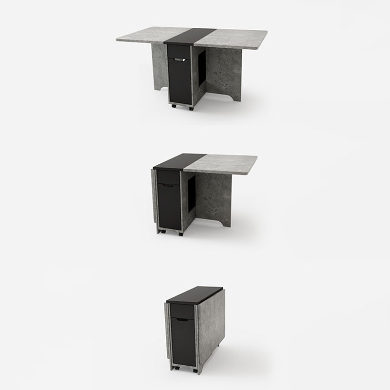 Mesa de madera artificial plegable Mesa rectangular moderna con almacenamiento (solo mesa)