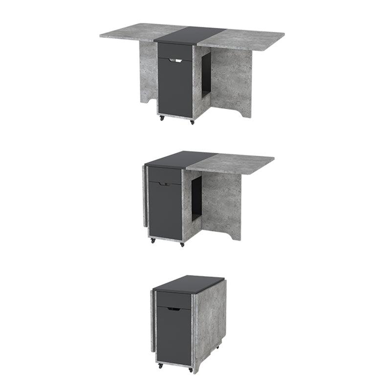 Mesa de madera artificial plegable Mesa rectangular moderna con almacenamiento (solo mesa)