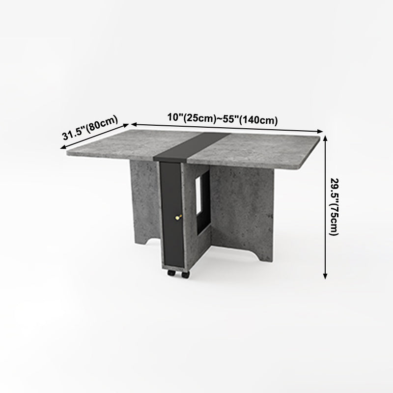 Mesa de madera artificial plegable Mesa rectangular moderna con almacenamiento (solo mesa)