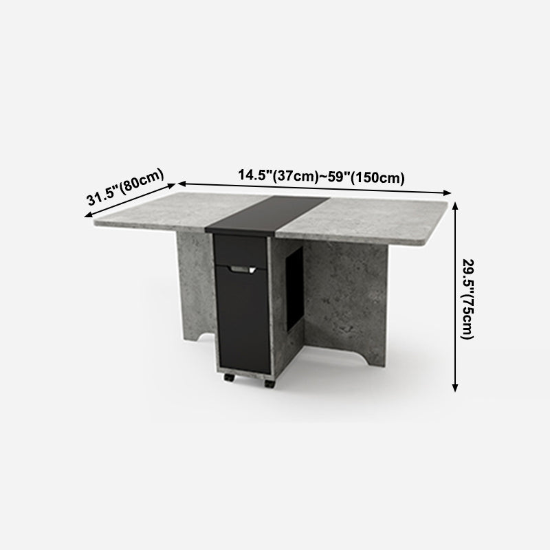 Mesa de madera artificial plegable Mesa rectangular moderna con almacenamiento (solo mesa)