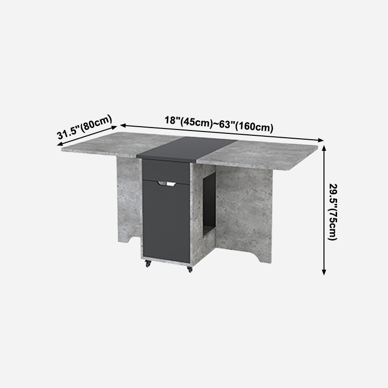 Mesa de madera artificial plegable Mesa rectangular moderna con almacenamiento (solo mesa)