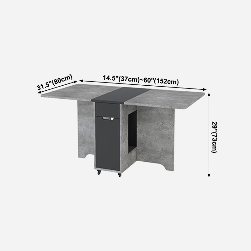 Mesa de madera artificial plegable Mesa rectangular moderna con almacenamiento (solo mesa)