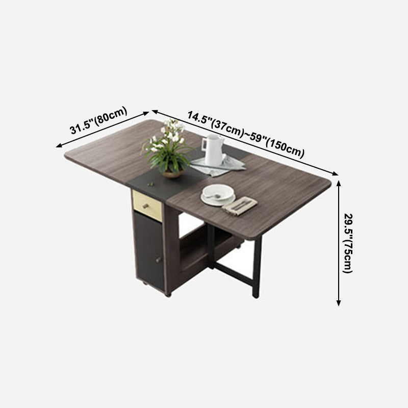 Mesa de madera artificial plegable Mesa rectangular moderna con almacenamiento (solo mesa)