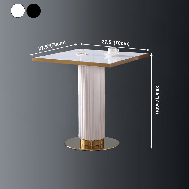Metal Traditional Luxury Dining Table Sintered Stone Dining Table with Pedestal