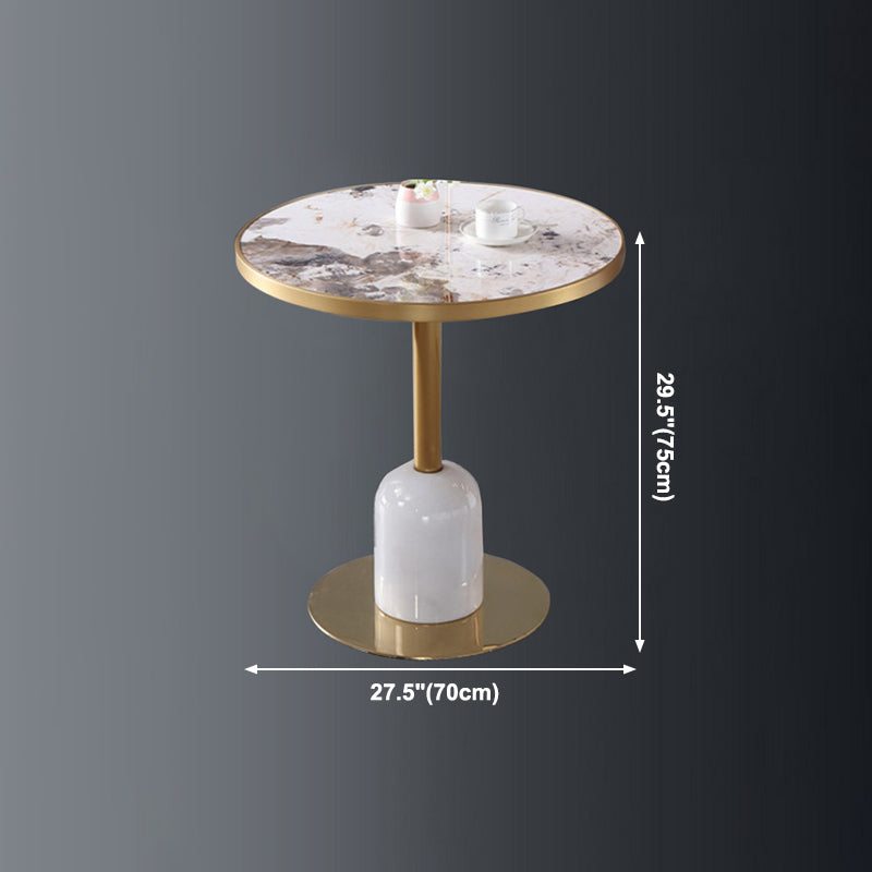 Metal Traditional Luxury Dining Table Sintered Stone Dining Table with Pedestal