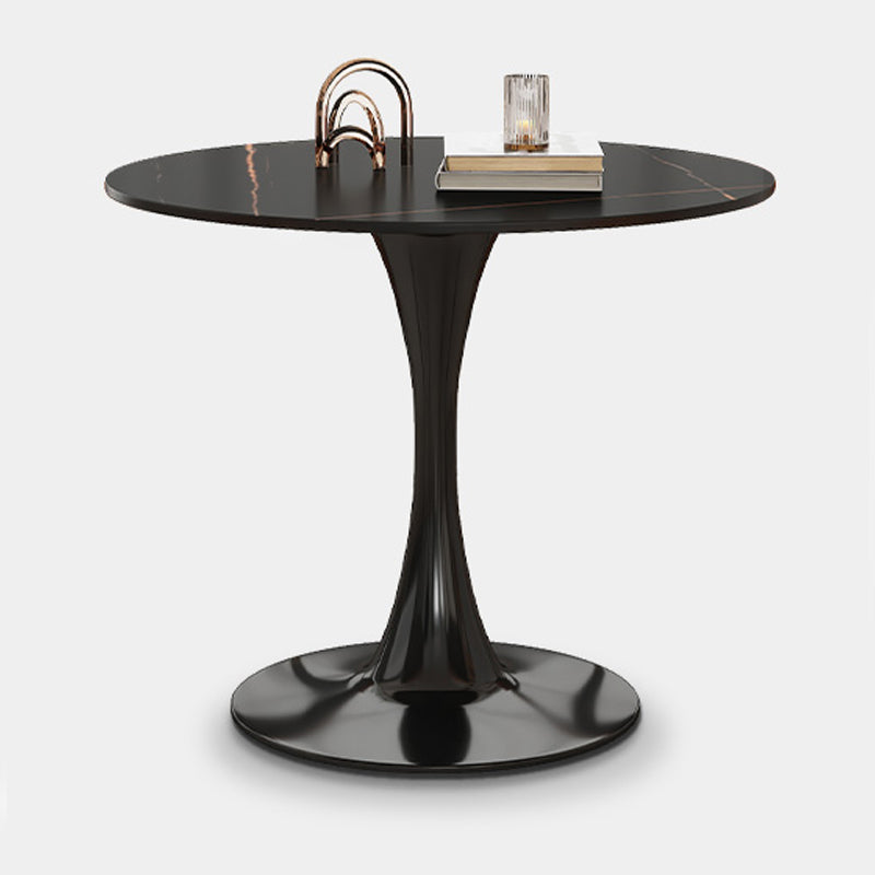 Traditional Luxury Style Dining Table Round Sintered Stone Table for Dining Room