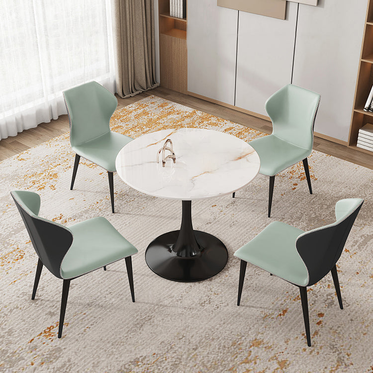 Traditional Luxury Style Dining Table Round Sintered Stone Table for Dining Room