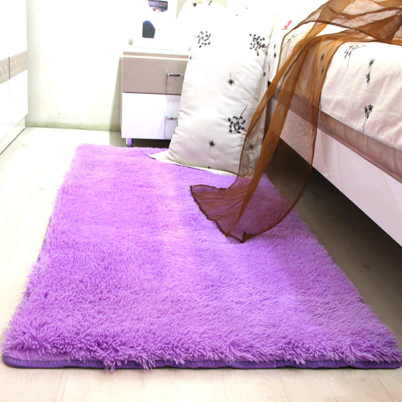 Chic Solid Color Area Rug Plush Modern Area Carpet Non-Slip Backing Rug for Bedroom