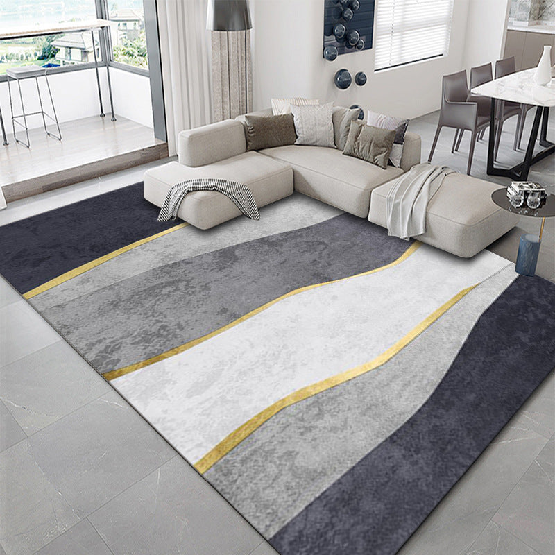 Gorgeous Polyester Carpet Modern Gray Tone Indoor Rug Living Room Area Rug with Non-Slip Backing