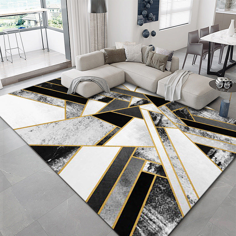 Gorgeous Polyester Carpet Modern Gray Tone Indoor Rug Living Room Area Rug with Non-Slip Backing