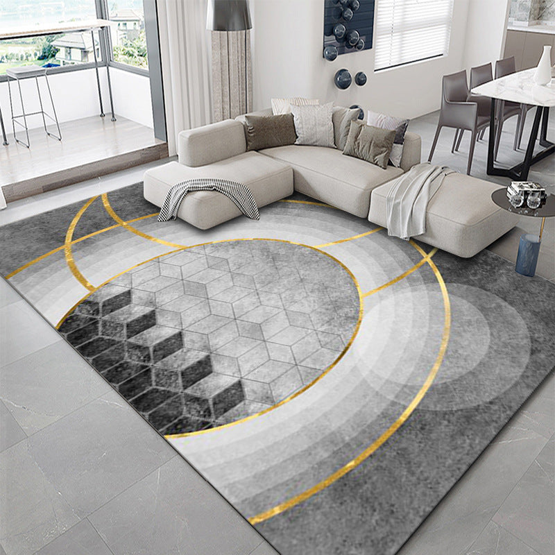 Gorgeous Polyester Carpet Modern Gray Tone Indoor Rug Living Room Area Rug with Non-Slip Backing