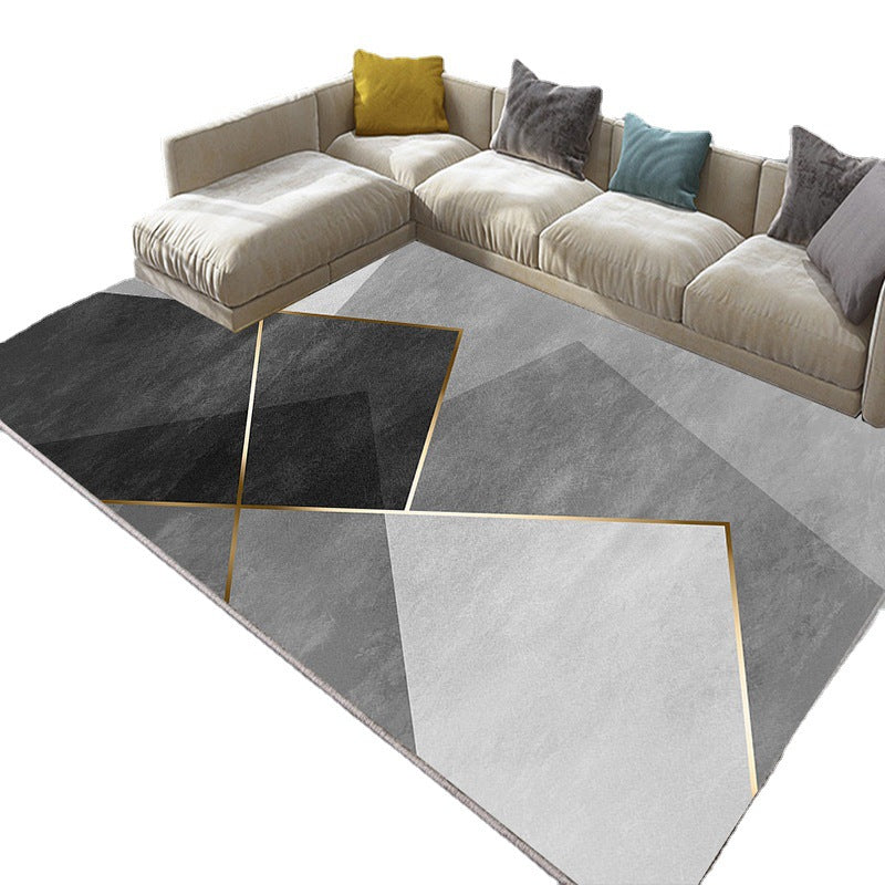 Minimalist Indoor Rug Modern Geometry Pattern Rug Polyester Stain Resistant Area Rug for Living Room