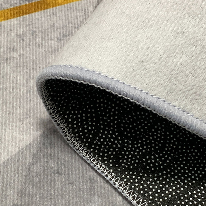 Atrovirens Washable Carpet Leisure Contrast Panel Area Rug Polyester Area Carpet for Living Room