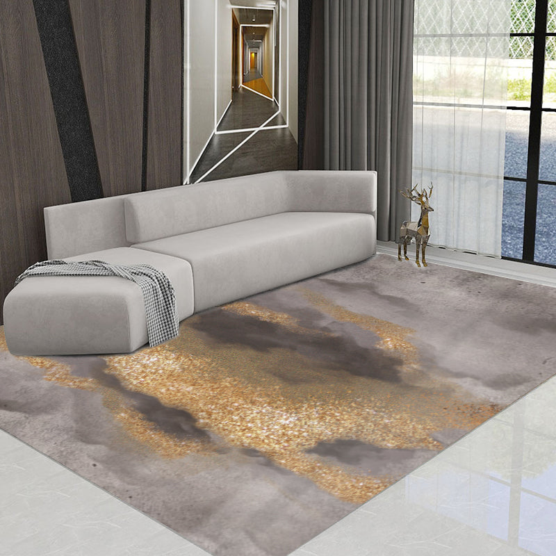 Atrovirens Washable Carpet Leisure Contrast Panel Area Rug Polyester Area Carpet for Living Room