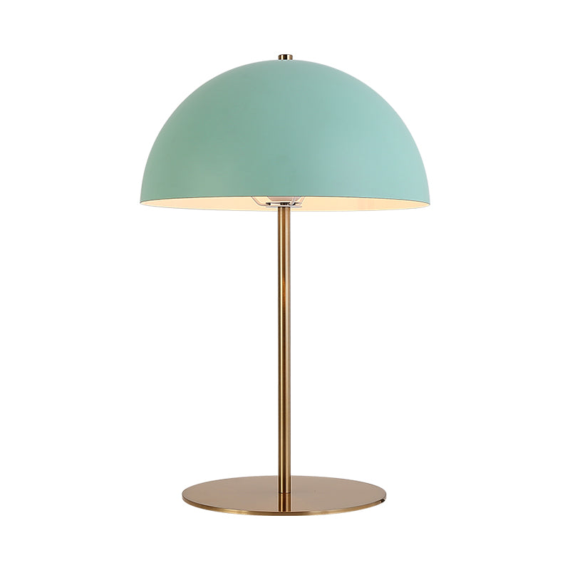 Lámpara de mesa nocturna de domo Metal moderno 1 bombilla iluminación de mesita de noche para dormitorio