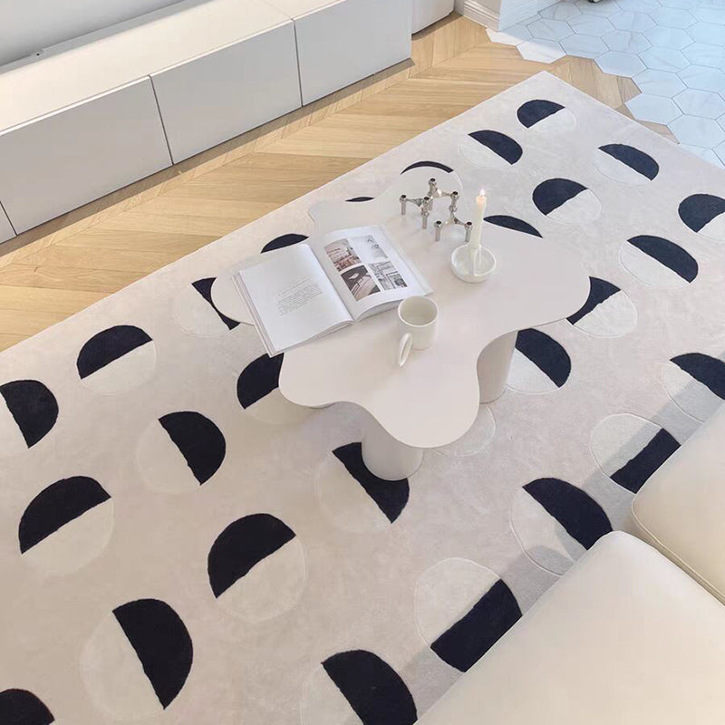 Fancy Modern Area Rug Geometric Pattern Polyester Area Carpet Non-Slip Backing Rug for Home Decor