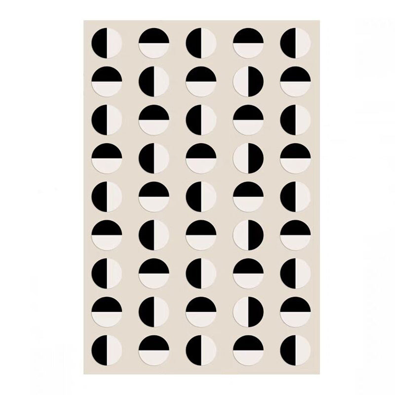 Fancy Modern Area Rug Geometric Pattern Polyester Area Carpet Non-Slip Backing Rug for Home Decor