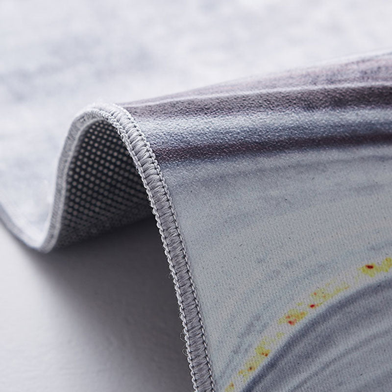 Contemporary Area Carpet Modern Abstract Pattern Rug Polyester Washable Carpet with Non-Slip Backing