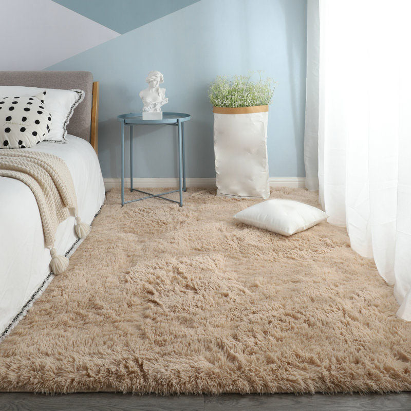 Fancy Plush Area Rug Tie-Dye Pattern Polyester Area Carpet Non-Slip Backing Rug for Bedroom