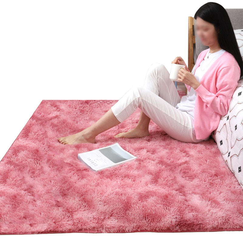Fancy Plush Area Rug Tie-Dye Pattern Polyester Area Carpet Non-Slip Backing Rug for Bedroom