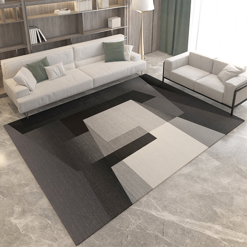 Contemporary Polyester Carpet Geometric Area Rug Stain Resistant Area Carpet for Living Room