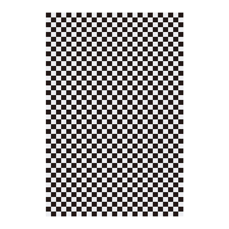 Fancy Plaid Print Area Rug Modern Polyester Area Carpet Non-Slip Backing Rug for Drawing Room