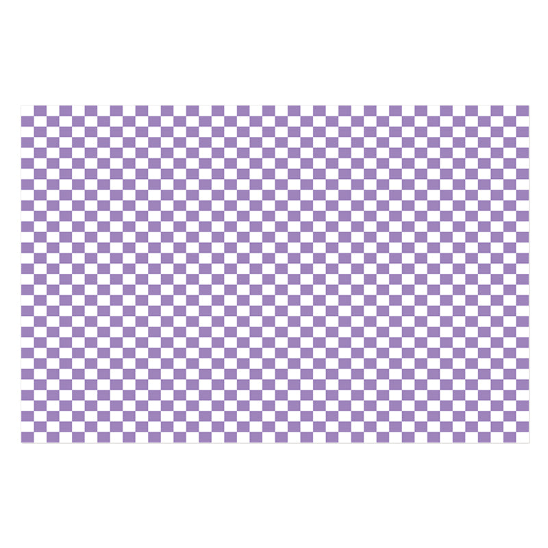 Black Modern Rug Plaid Pattern Polyester Area Rug Anti-Slip Easy Care Rug for Home Decor