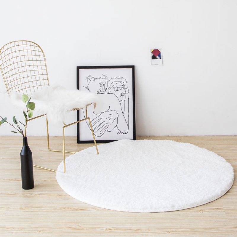 Weißer Wohnzimmer Tee Rug Plüsch fester Farbbereich Teppich Easy Care Area Teppich