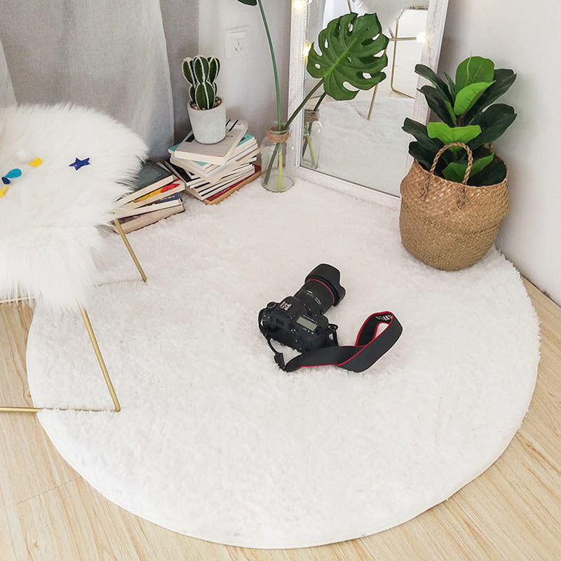 Weißer Wohnzimmer Tee Rug Plüsch fester Farbbereich Teppich Easy Care Area Teppich