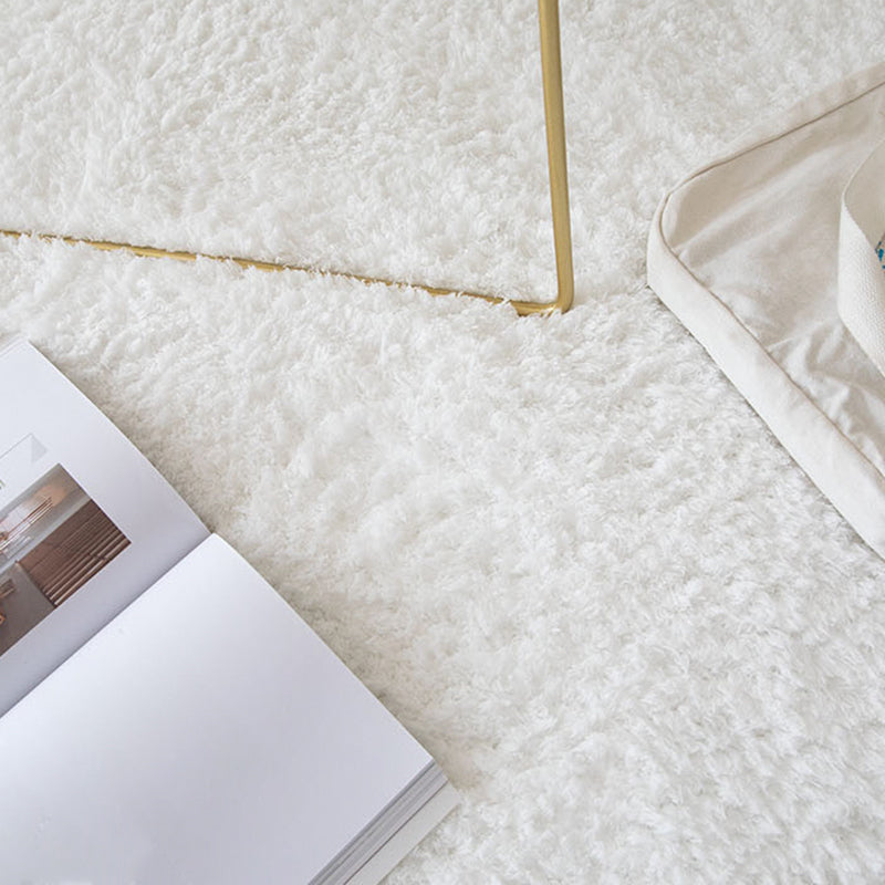Weißer Wohnzimmer Tee Rug Plüsch fester Farbbereich Teppich Easy Care Area Teppich