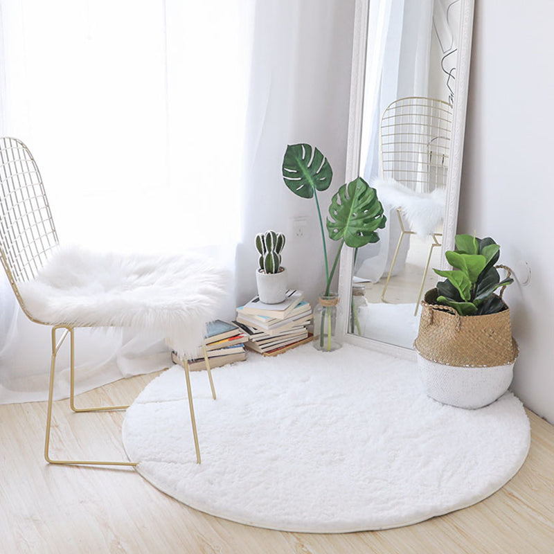 Weißer Wohnzimmer Tee Rug Plüsch fester Farbbereich Teppich Easy Care Area Teppich