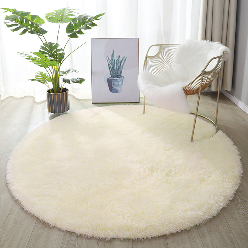 Chic Grey Area Carpet Solid Color Plush Area Rug Stain Resistant Rug for Drawing Room