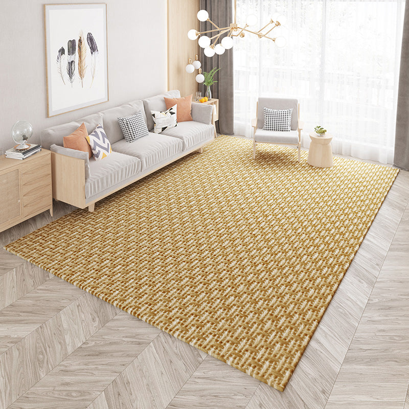 Modern Living Room Area Rug Plaid Pattern Polyester Area Carpet Non-Slip Backing Area Rug