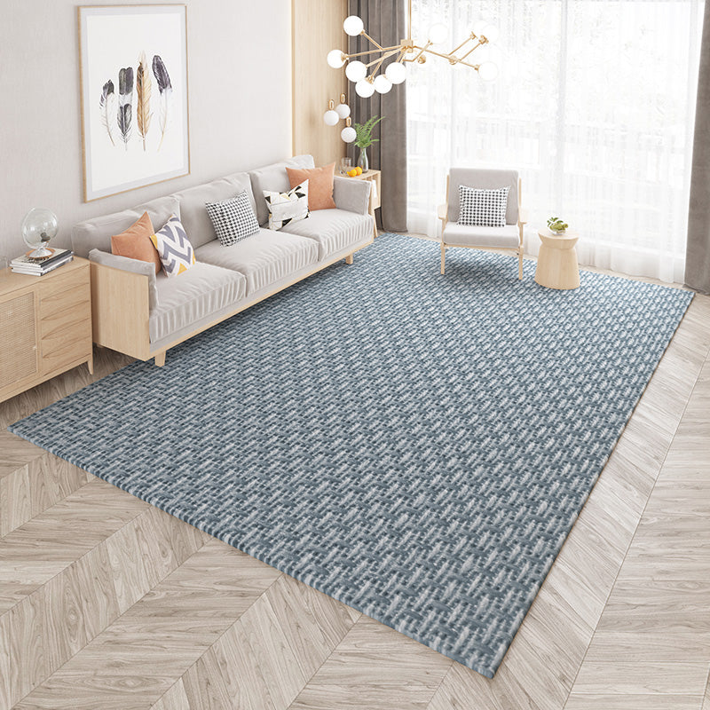 Modern Living Room Area Rug Plaid Pattern Polyester Area Carpet Non-Slip Backing Area Rug