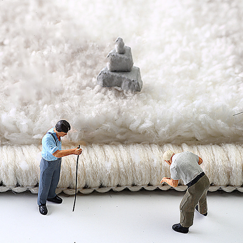 Grey Modern Carpet Geometric Pattern Polyester Area Rug Anti-Slip Area Rug for Bedroom