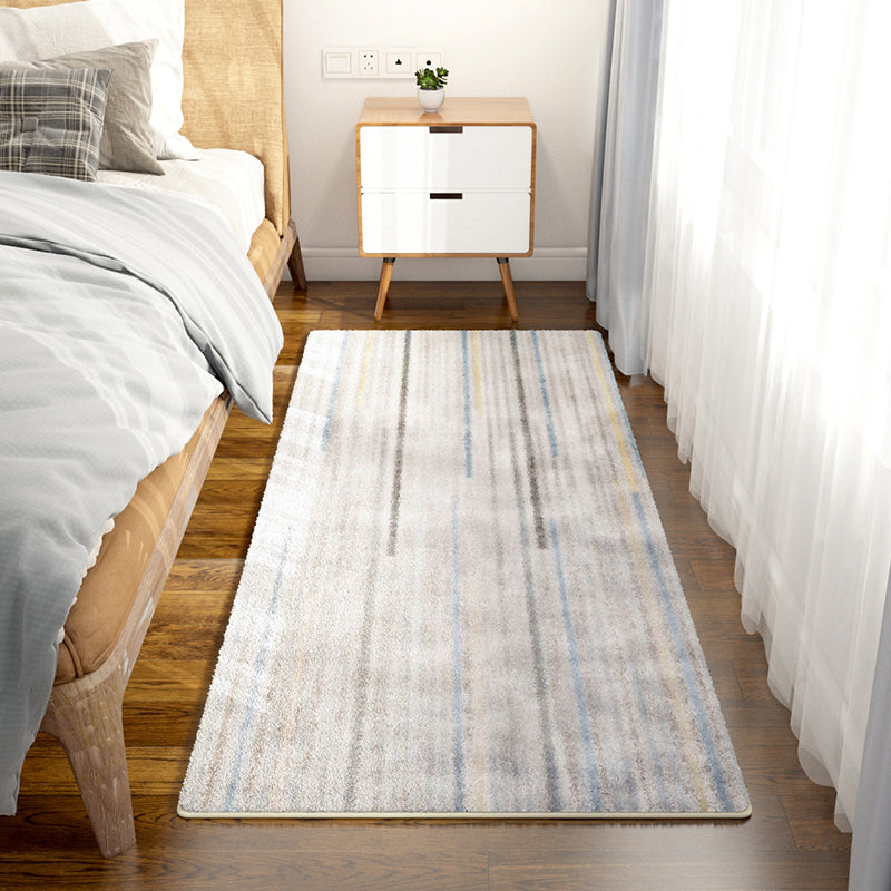 Grey Modern Carpet Geometric Pattern Polyester Area Rug Anti-Slip Area Rug for Bedroom