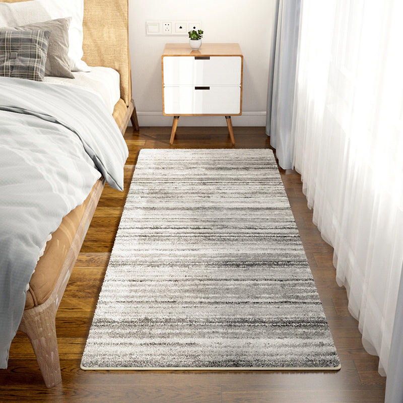Grey Modern Carpet Geometric Pattern Polyester Area Rug Anti-Slip Area Rug for Bedroom