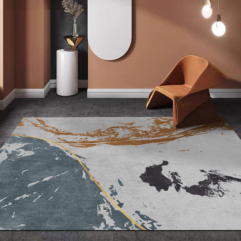 Stylish Modern Rug Contrast Color PVC Area Carpet Stain Resistant Rug for Home Decor