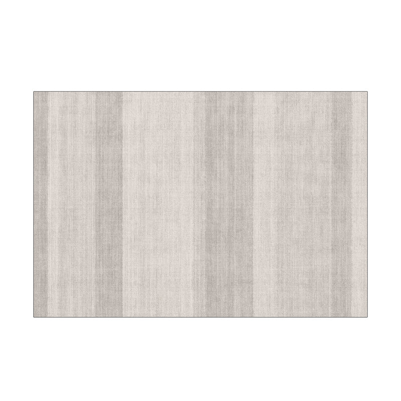 Grey Stripe Pattern Rug Modern Polyester Area Rug Easy Care Carpet for Living Room