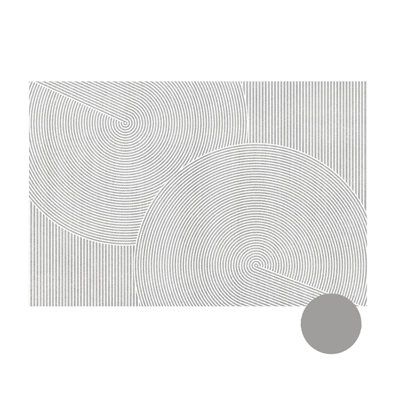 Chic Grey Area Rug Stripe Print Polyester Area Carpet Anti-Slip Rug for Home Decor