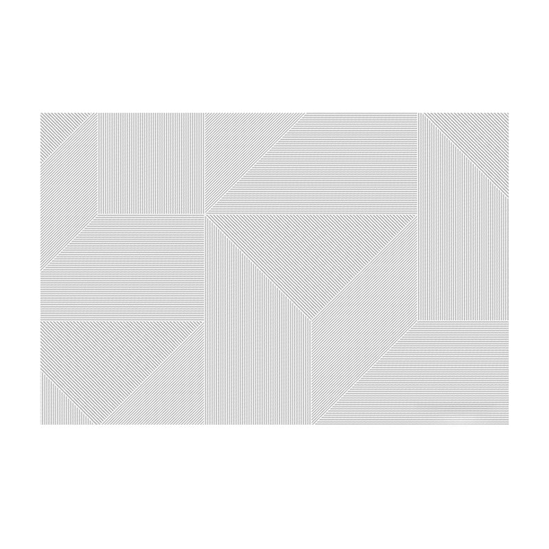 Chic Grey Area Rug Stripe Print Polyester Area Carpet Anti-Slip Rug for Home Decor