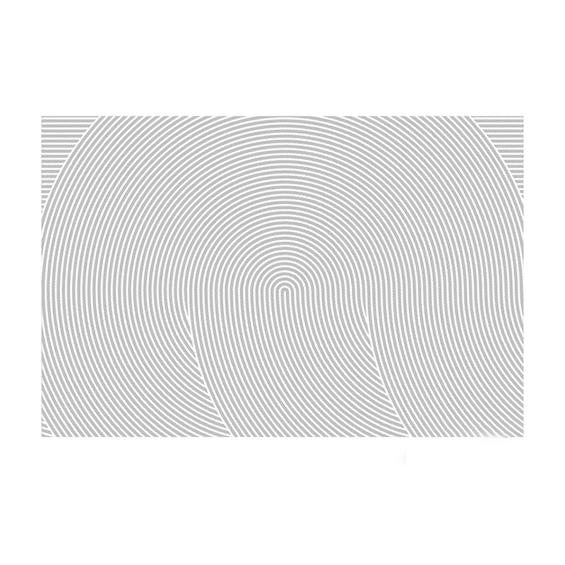 Chic Grey Area Rug Stripe Print Polyester Area Carpet Anti-Slip Rug for Home Decor
