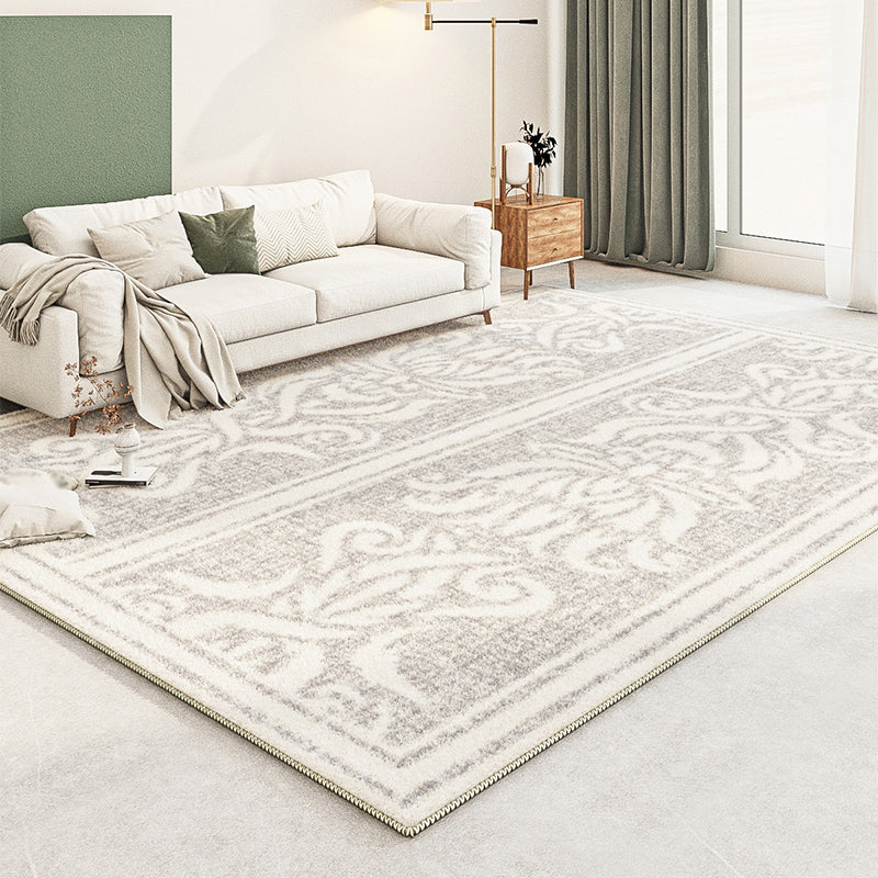 Fancy Modern Rug Grey Polyester Area Rug Geometric Print Anti-Slip Rug for Drawing Room