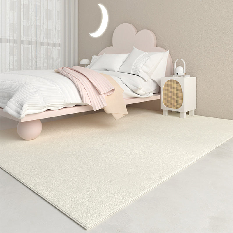 Modern Solid Color Area Rug Polyester Area Carpet Non-Slip Backing Rug for Home Decor