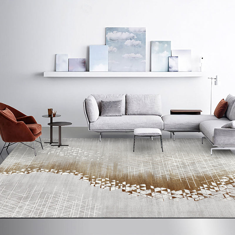 Stylish Smoky Cloud Pattern Rug Modern Polyester Carpet Anti-Slip Area Rug for Home Decor